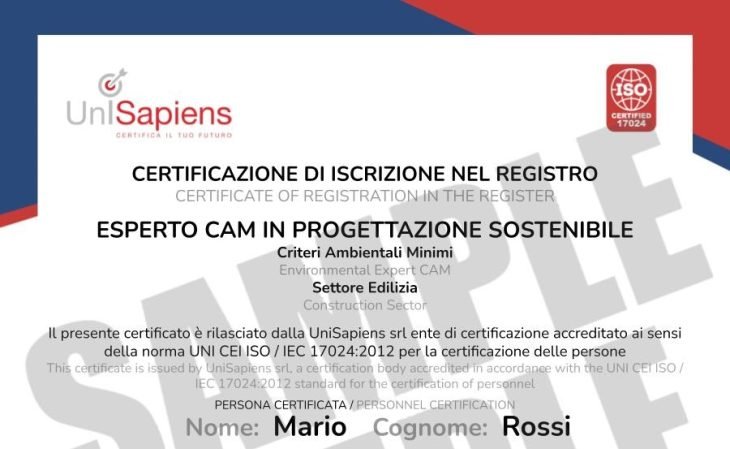 certificazione cam sampple
